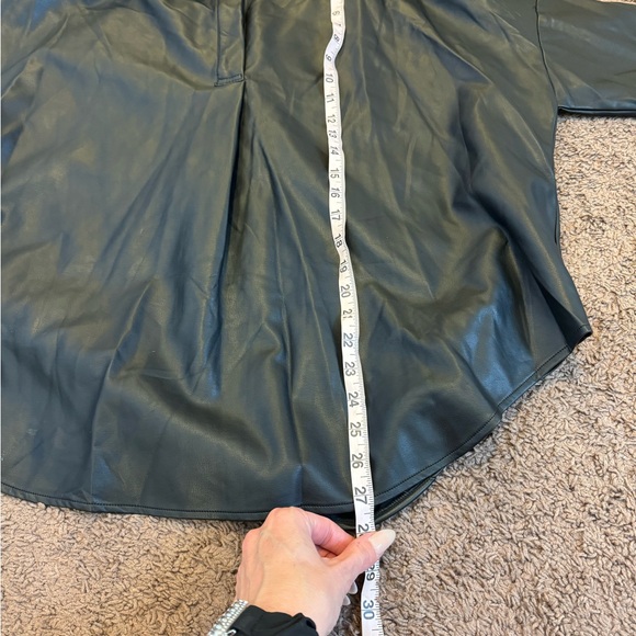 French Connection Black Faux Leather Shirt Jacket Shacket Oversized M NEW $118 - Picture 5 of 9